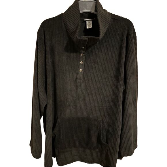 Catherines Size 3XWP Long Sleeve Tunic Top Front Snap Tunnel Pocket - Picture 10 of 13